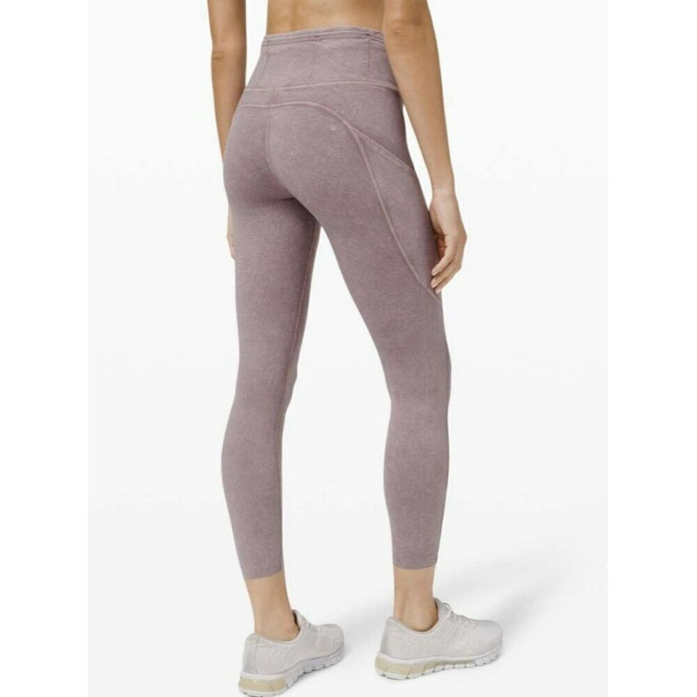 Lululemon Fast Free Tight II 25" Ice Dye Ice Wash Violet Size 2 EUC